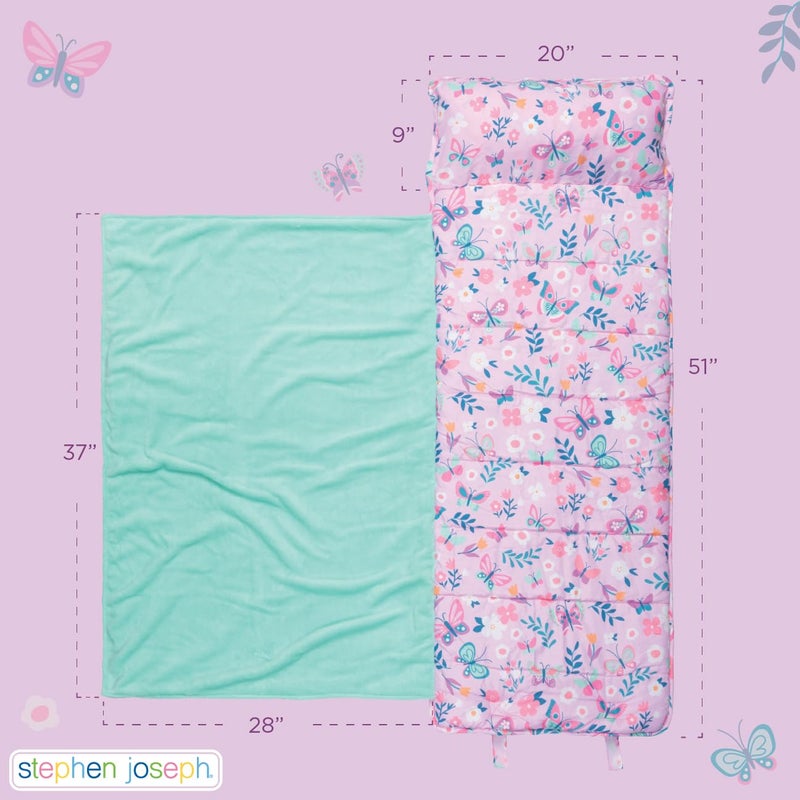 Stephen Joseph, Toddler All Over Print Nap Mat with Soft Blanket and Removable Pillow for Boys & Girls, Kids Sleeping Bag for Elementary, Daycare, Preschool with Carry Handle, Llama - Image 3